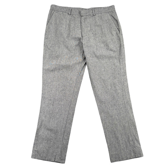 ASOS Gray Dress Pants With Belt Loops Side Pockets Cotton Mens Size 34W 30L - Picture 1 of 9